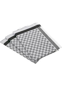 Ross Geschirrtuch »Exclusiv«, (Set, 3 Tlg.), Karofond, 50X70 Cm schwarz 3 tlg. 50 % Baumwolle-50 % Leinen, Geschirrtuch, pflegeleicht