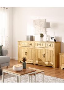 Home Affaire Sideboard »Trinidad«, Breite 194 Cm beige, Größe B/H/T: 194 cm x 89 cm x 37 cm B/H/T: 194 cm x 89 cm x 37 cm , Im Landhaus-Stil
