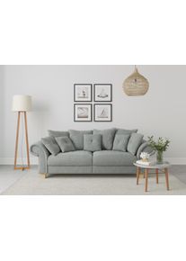 Home Affaire Big-Sofa »Queenie Megasofa«, (2 St.), Mit Weichem Sitzkomfort Und Zeitlosem Design, Viele Kuschelige Kissen grau, Größe B/H/T: 242 cm...