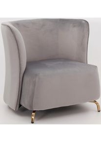 COUCH♥ Loungesessel »Perfekt Platziert«, In Besonderer Form, COUCH Lieblingsstücke grau, Größe B/H/T: 89 cm x 72 cm x 65 cm Samtvelours...