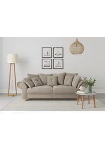 Home Affaire Big-Sofa »Queenie Megasofa«, (2 St.), Mit Weichem Sitzkomfort Und Zeitlosem Design, Viele Kuschelige Kissen grau, Größe B/H/T: 242 cm...