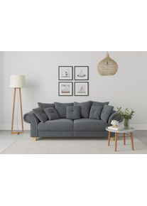 Home Affaire Big-Sofa »Queenie Megasofa«, (2 St.), Mit Weichem Sitzkomfort Und Zeitlosem Design, Viele Kuschelige Kissen grau, Größe B/H/T: 242 cm...