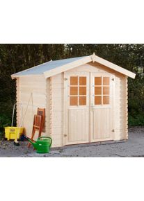 Wolff Gartenhaus »Lyon B« beige ohne Fußboden , Aus naturbelassenem Fichtenholz