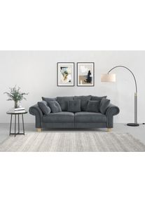 Home Affaire Big-Sofa »Queenie Megasofa«, (2 St.), Mit Weichem Sitzkomfort Und Zeitlosem Design, Viele Kuschelige Kissen grau, Größe B/H/T: 242 cm...