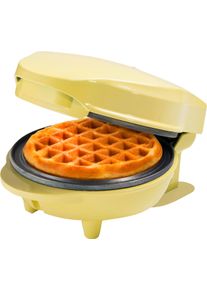 Bestron Waffeleisen »amw500v Mini«, 550 W, Für Klassische Waffeln, Kleiner Waffelmaker Mit Antihaftbeschichtung gelb, Waffeleisen für den Genuss...