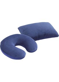 Maximex Nackenhörnchen »Mit Kissen«, 2-In-1 blau, Größe B/H/L: 32 cm x 10 cm x 20 cm B/H/L: 32 cm x 10 cm x 20 cm , 2-in-1 Reisekissen mit...