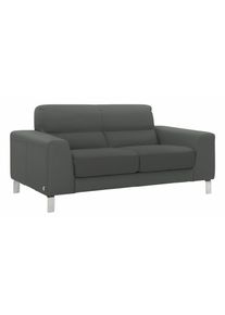 Calia italia 2-Sitzer »Simon«, In Zwei Lederqualitäten grau, Größe B/H/T: 172 cm x 81 cm x 94 cm B/H/T: 172 cm x 81 cm x 94 cm Leder BULL,...