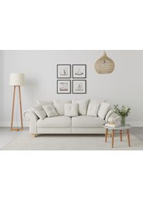 Home Affaire Big-Sofa »Queenie Megasofa«, (2 St.), Mit Weichem Sitzkomfort Und Zeitlosem Design, Viele Kuschelige Kissen silberfarben, Größe B/H/T:...
