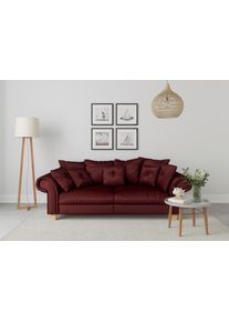 Home Affaire Big-Sofa »Queenie Megasofa«, (2 St.), Mit Weichem Sitzkomfort Und Zeitlosem Design, Viele Kuschelige Kissen rot, Größe B/H/T: 242 cm x...
