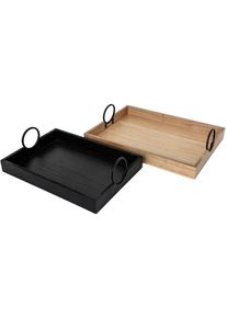 Schneider Tablett »Nerja«, (Set, 2 Tlg.), In Unterschiedlichen Farben Und Größen schwarz, Größe B/H/L: 30,00 cm x 10,00 cm x 40,00 cm B/H/L: 30,00...
