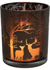 Creativ Deco Windlicht »Weihnachtsdeko«, (3 St.), Mit Leuchtender Winterlandschaft, 3er Set, Höhe Ca. 10 Cm braun, Größe H: 10,00 cm H: 10,00 cm ,...