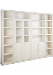 Home Affaire Bücherwand »Bergen«, Aus Massivem Schönen Kiefernholz, Breite 255 Cm weiß, Größe B/H/T: 255 cm x 213 cm x 27 cm B/H/T: 255 cm x 213 cm...