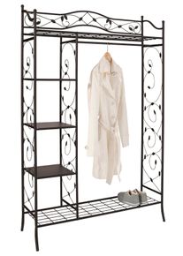 Home Affaire Garderobenschrank schwarz, Größe B/H/T: 110 cm x 172 cm x 42 cm B/H/T: 110 cm x 172 cm x 42 cm , Garderobe im romantischen Landhaus-Stil