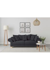 Home Affaire Big-Sofa »Queenie Megasofa«, (2 St.), Mit Weichem Sitzkomfort Und Zeitlosem Design, Viele Kuschelige Kissen grau, Größe B/H/T: 242 cm...