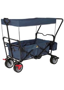 Pinolino® Bollerwagen »Paxi Dlx Comfort« blau, Metallgestell schwarz lackiert mit Stoff in marineblau