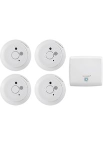 homematic IP Smart-Home Starter-Set »Rauchwarnmelder (5-Tlg)« weiß , Alarmierung über integrierte laute Sirene sowie per Smartphone über die...