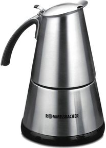 Rommelsbacher Espressokocher »Eko 364/E« silberfarben, Elektrischer Espressokocher mit hochwertiger Edelstahlkanne
