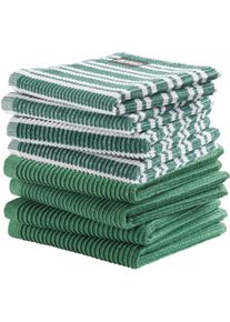 Ddddd Spültuch »Basic/Classic«, (Set, 8 Tlg.), Combiset: 4 Basic & 4 Classic grün 8 tlg. 100 % Baumwolle, Hochwertiges Combi Spültuch-Set von DDDDD