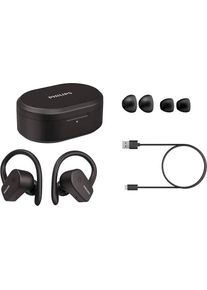 Philips In-Ear-Kopfhörer »taa5205bk Sport-«, Bluetooth, True Wireless, ipx7 Wasserfest, Integriertes Mikrofon schwarz, In-Ear-Kopfhörer,...