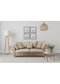 Home Affaire Big-Sofa »Queenie Megasofa«, (2 St.), Mit Weichem Sitzkomfort Und Zeitlosem Design, Viele Kuschelige Kissen beige, Größe B/H/T: 242 cm...
