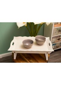 MyFlair Möbel & Accessoires Tablett »Mariella, «, Bett-Tablett Mit Praktischen Standfüßen beige, Größe B/H: 60,5 cm x 40 cm B/H: 60,5 cm x 40 cm ,...