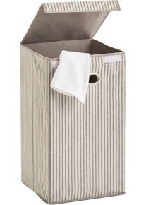 zeller Present Wäschesortierer »Stripes«, Vlies, beige, Größe B/H/T: 32 cm x 57 cm x 32 cm B/H/T: 32 cm x 57 cm x 32 cm , Dekorativer Wäschesammler