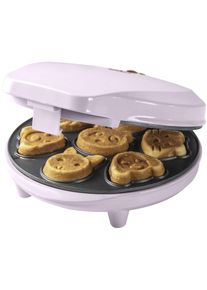 Bestron Waffeleisen »Für Mini-Waffel-Kekse«, 700 W, Mit Backampel & Antihaftbeschichtung, Farbe: rosa, Dekorativer Mini-Cookie-Maker zum Backen von...