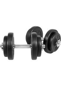 Gorilla Sports Kurzhantel »Kurzhantelset Kunststoff 20 Kg«, (Spar-Set, Mit Kurzhantelstangen) silberfarben, 4 Hantelscheiben à 1,25 kg, 4...