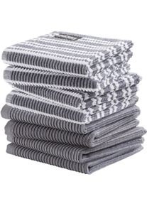 Ddddd Spültuch »Basic/Classic«, (Set, 8 Tlg.), Combiset: 4 Basic & 4 Classic grau 8 tlg. 100 % Baumwolle, Hochwertiges Combi Spültuch-Set von DDDDD