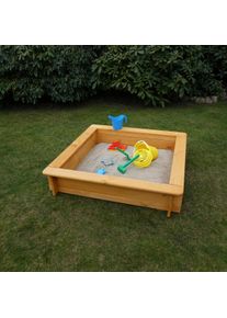 Promadino Sandkasten »Tessa 100«, Mit Vollabdeck, Bxlxh: 100X100X24 Cm, Kiefernholz gelb, Größe B/H/L: 100 cm x 24 cm x 100 cm - B/H/L: 100 cm x...