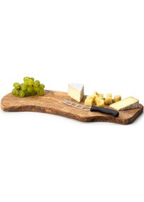 CONTINENTA Schneidebrett, Mit Borke beige, Größe L: 50 cm L: 50 cm , Schneide/Servierbrett in sanfter, natürlicher Formgebung