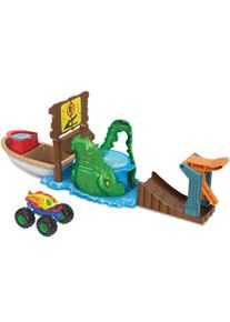 Hotwheels Hot Wheels Spielzeug-Boot »Monster Trucks Color Shifters Sumpf-Attacke Mit Farbwechsel-Auto« bunt, Starte den Farbwechsel Monster Truck über dem...