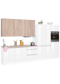 HELD MÖBEL Held Möbel Küchenzeile »Ohio«, Mit E-Geräten, Breite 330 Cm braun, Größe B: 330 cm B: 330 cm made_in_germany, Wahlweise mit Aufbauservice