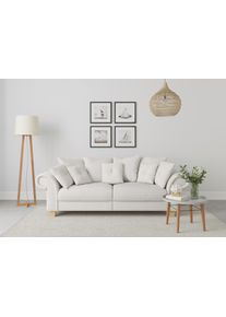 Home Affaire Big-Sofa »Queenie Megasofa«, (2 St.), Mit Weichem Sitzkomfort Und Zeitlosem Design, Viele Kuschelige Kissen silberfarben, Größe B/H/T:...