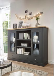 Home Affaire Highboard »Westminster«, Im Angesagten Landhaus-Look grau, Größe B/H/T: 160 cm x 122 cm x 41 cm B/H/T: 160 cm x 122 cm x 41 cm , Home...
