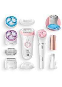 Braun Epilierer »Silk-Épil 9 9-975 6-In-1«, Kabellose Wet&Dry Haarentfernung 6-In-1 Epilierer Für Gesicht & Körper rosa, Deluxe Haarentfernungs...