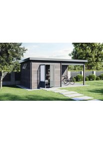Wolff Gartenhaus »Wpc-Trend D«, Mit Lounge grau , Mit praktischer Lounge