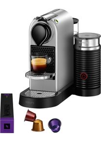Nespresso Kapselmaschine »xn761b Citiz & Milk Von Krups«, Inkl. Aeroccino Milchaufschäumer, Willkommenspaket Mit 14 Kapseln silberfarben, Kompaktes...