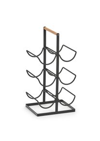 zeller Present Weinregal, Metall, Für 6 Flaschen schwarz, Größe B/H/T: 23,5 cm x 46 cm x 20 cm B/H/T: 23,5 cm x 46 cm x 20 cm , Modernes Regal zum...