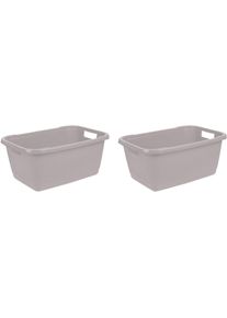 keeeper Wäschewanne »Aenna«, (Set, 2 St.) grau, Größe B/H/T: 44 cm x 28 cm x 65 cm B/H/T: 44 cm x 28 cm x 65 cm , Wäschekorb von keeeper