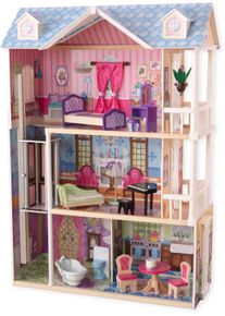 KidKraft® Puppenhaus »Mein Traumhaftes Puppenhaus«, Inklusive Möbel bunt, Stabiles Puppenhaus aus MDF mit zwei Balkonen und Aufzug