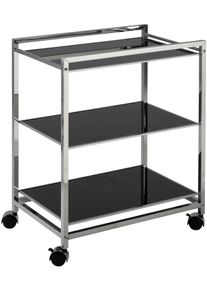 GGG-Möbel Ggg Möbel Servierwagen »Linda«, Bxtxh: 60,5X40,5X73,5 Cm silberfarben, Größe B/H/T: 60,5 cm x 73,5 cm x 40,5 cm B/H/T: 60,5 cm x 73,5 cm x 40,5 cm...