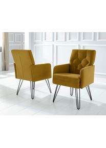 exxpo - Sofa Fashion Sessel »Doppio«, Breite 61 Cm goldfarben, Größe B/H/T: 61 cm x 89 cm x 67 cm Samtvelours Samtvelours, In verschiedenen Farben