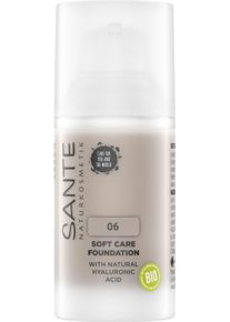 Sante Foundation »Soft Care Foundation« braun - 30 ml, Langanhaltende Feuchtigkeit durch natürliche Hyaluronsäure