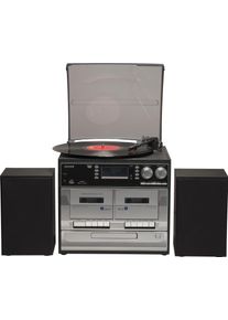 Denver Kompaktanlage »Mrd-166«, Ukw Radio schwarz, Plattenspieler, CD, MP3, DAB+, Kassettenlaufwerk, FM-Tuner
