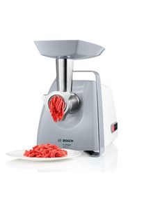 Bosch Fleischwolf »Propower mfw45020«, 500 W, Edelstahl Loch-Scheiben 3,8 + 8mm, Stopfer, Kebbe- Und Wurst-Aufsatz weiß, Schnelles Arbeiten dank...