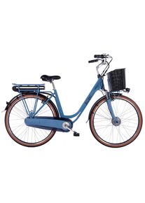 Llobe E-Bike »Blue Motion 2.0, 15,6ah«, 7 Gang, Shimano, Frontmotor 250 W, (Mit Fahrradkorb) blau, Größe 51 cm - 28 Zoll (71,12 cm), Starke...
