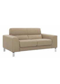 Calia italia 2-Sitzer »Simon«, In Zwei Lederqualitäten beige, Größe B/H/T: 172 cm x 81 cm x 94 cm B/H/T: 172 cm x 81 cm x 94 cm Leder BULL,...