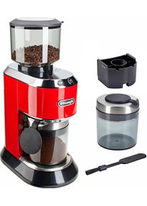 De'Longhi De'longhi Kaffeemühle »Dedica kg520.R«, 150 W, Kegelmahlwerk, 350 G Bohnenbehälter rot, Hochwertiges Kegelmahlwerk