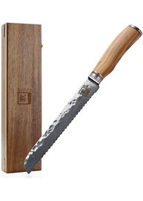 zayiko Brotmesser, (1 Tlg.), Klingenlänge 20 Cm, Japanischer Damaststahl Vg-10 grau , Profimesser, Klinge aus japanischem Damaststahl,...